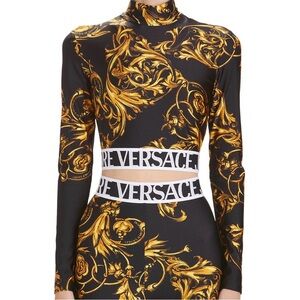 Versace Black and Gold Patterned Top